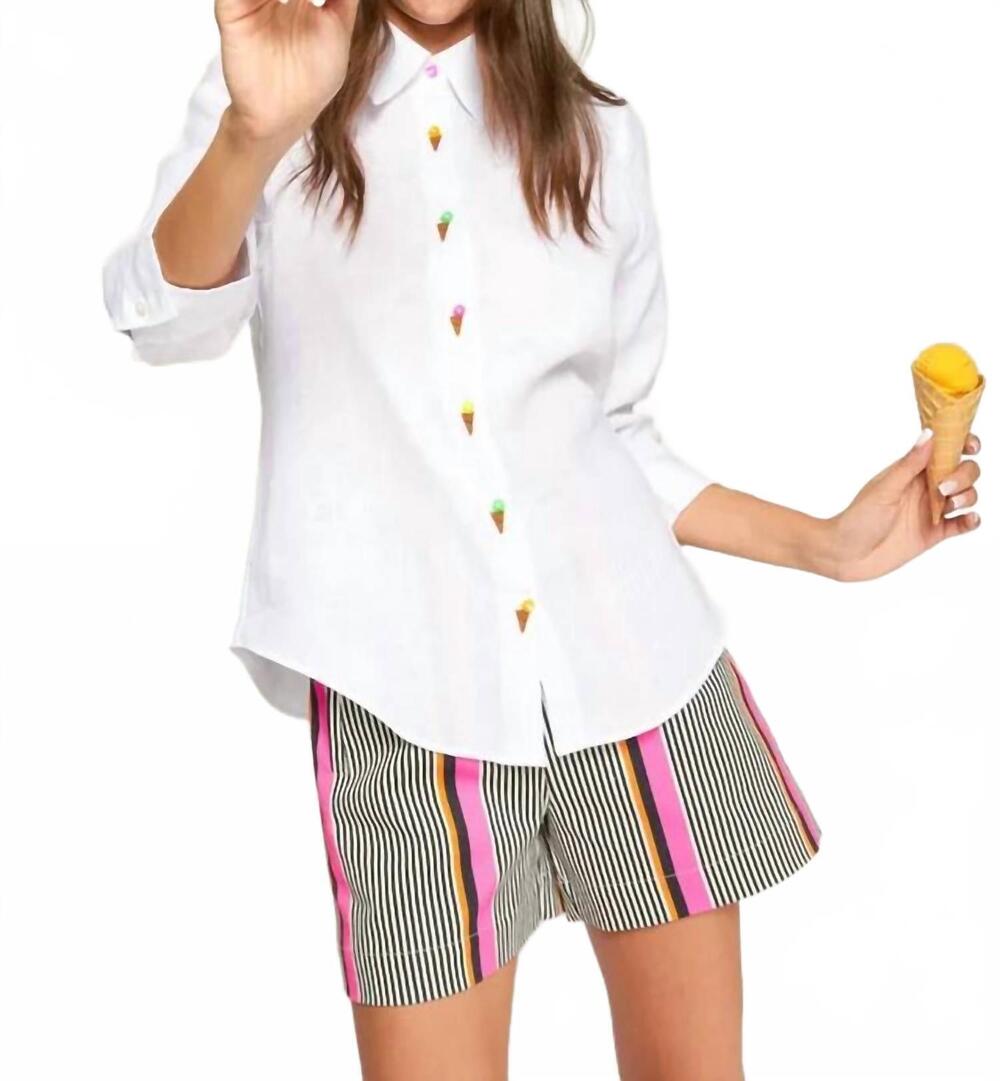 NEW VILAGALLO ice cream embroidery top in white